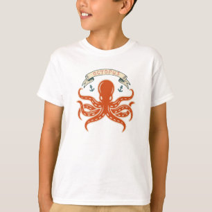 Illustration eines Vintage-Oktopus T-Shirt