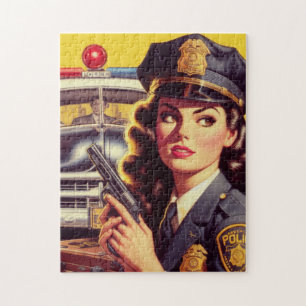 Illustration eines vintage Polizeibeamten Puzzle