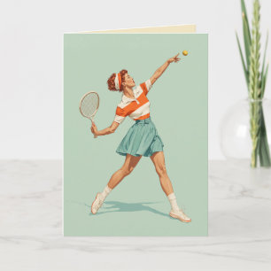 Illustration eines Vintage-Tennisaufschlags Karte