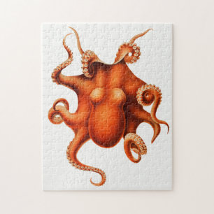 Illustration eines Vintage-Tintenfisches Puzzle