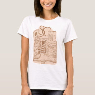 Illustration eines vintage Traumhauses – Elegante  T-Shirt