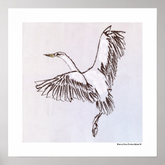 Illustration eines Vogels, der durch den staubigen Poster