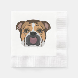 Illustration English Bulldog Serviette