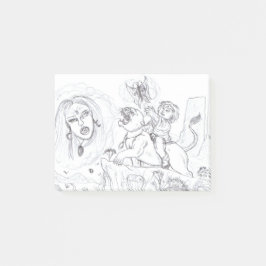 Illustration Fantasy Magic Liebe Lioness Butterfly Post-it Klebezettel