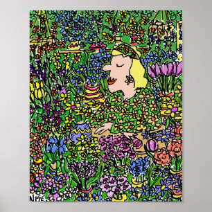 Illustration Florist oder Blume Poster