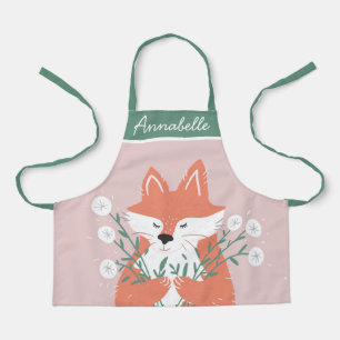Illustration Fox Riechen Blume Personalisiert Schürze