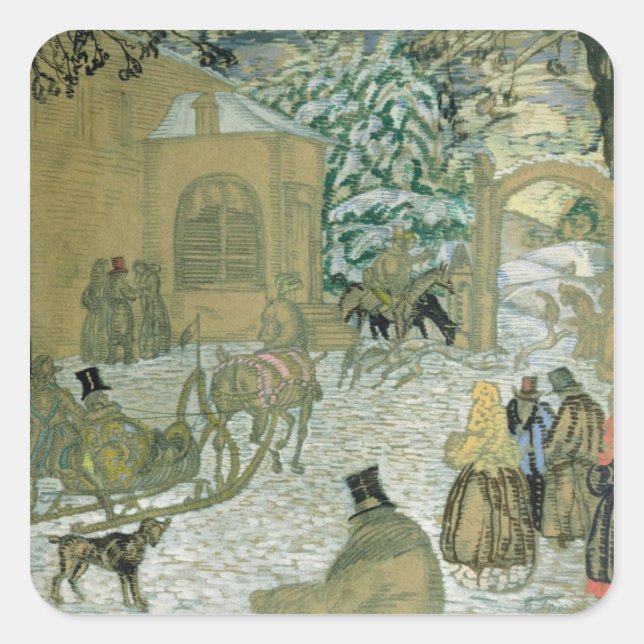 Illustration für "Dubrovsky" von Alexander Pushkin Quadratischer Aufkleber (Vorderseite)