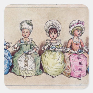 Illustration für 'St. Valentinstag", 1914 Quadratischer Aufkleber