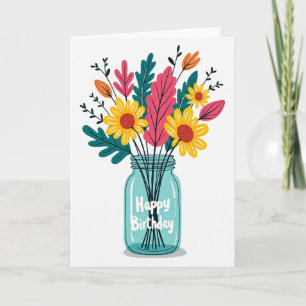 Illustration Geburtstagskarte mit Freude Karte
