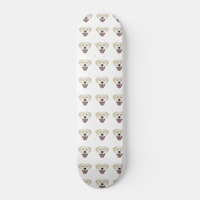 Illustration Golden Labrador Retriever with Smile Skateboard (Vorderseite)
