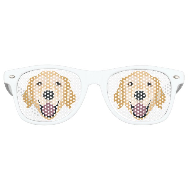 Illustration Goldener Retriever Partybrille (Vorderseite)