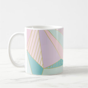 (Illustration) Goldlinienhintergrund, abstrakte Ku Kaffeetasse