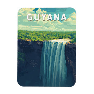 Illustration Guyana Reise Kunst Vintage Magnet