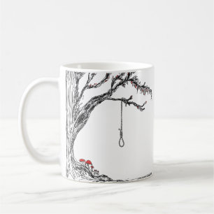 Illustration hangman's noose & mushrooms kaffeetasse