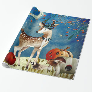 Illustration Herbst-Waldfreunde Geschenkpapier