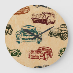 Illustration Hintergrundmuster für Oldtimer Große Wanduhr