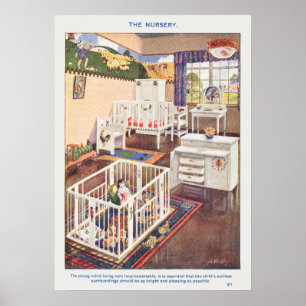 Illustration im Stil der Vintage-Inneneinrichtung Poster