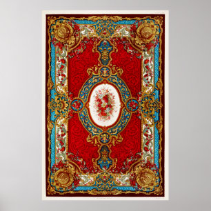 Illustration im Vintage-Blumenmuster-Stil Poster