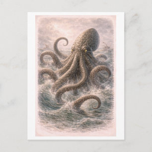 Illustration im Vintage-Stil Kraken (Mythenserie) Postkarte