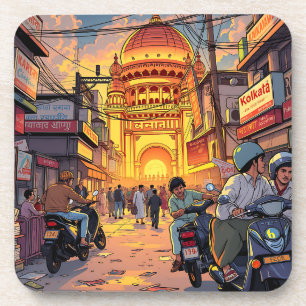 Illustration Indiens Kolkata Getränkeuntersetzer