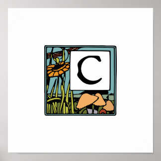 Illustration Jugendstil, Buchstabe C Poster