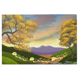 Illustration Landschaft Metal Wall Art