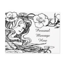 Illustration Lovely Lady Fflügen Haare & Blume