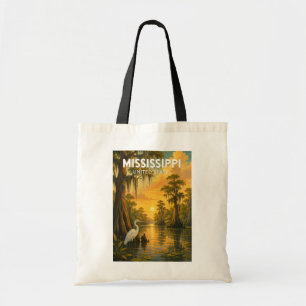 Illustration Mississippi Reise Kunst Vintage Tragetasche
