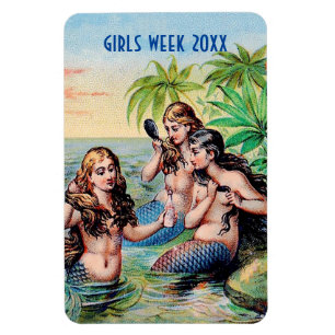 Illustration mit Meerjungfrauen als Türmarkierung  Magnet