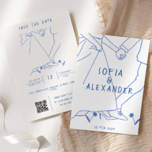 Illustration mit QR Code UAWG Wedding Einladung