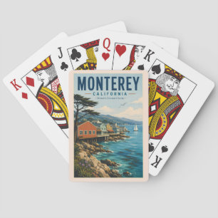 Illustration Monterey Bay Kalifornien Reise Kunst Spielkarten