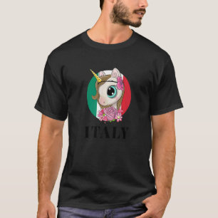 Illustration Niedlich Italia Unicorn Rainbow Squ g T-Shirt