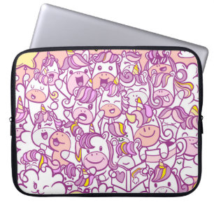 Illustration, Niedliche Einhorn- und Ponysammlung Laptopschutzhülle