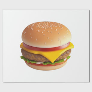 Illustration niedlicher Cheeseburger Geschenkpapier