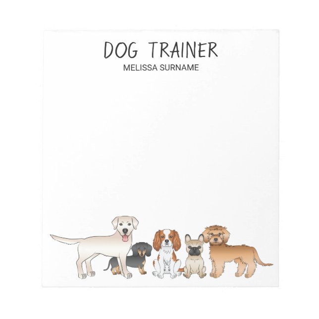 Illustration niedlicher Hunde - Hundetrainer Notizblock (Vorderseite)