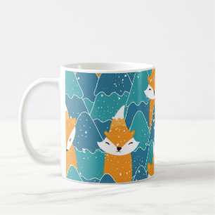 Illustration niedlicher Vintager Füchse Kaffeetasse