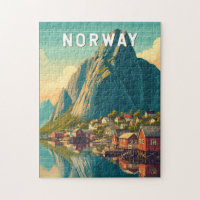 Illustration Norwegen Reise Kunst Vintage