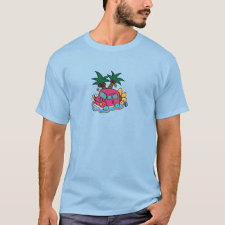 Illustration of a car with flowers and insects. T-Shirt