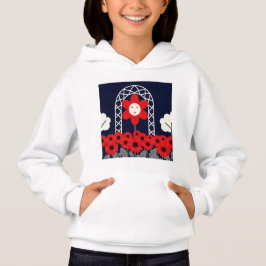 Illustration of a night garden hoodie