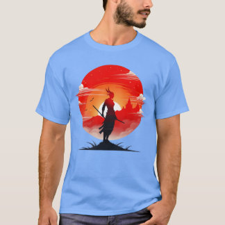Illustration of a powerful and serene samurai gift T-Shirt