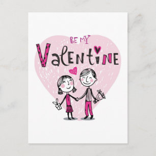 Illustration of a Valentine’s Drehmoment Feiertagspostkarte