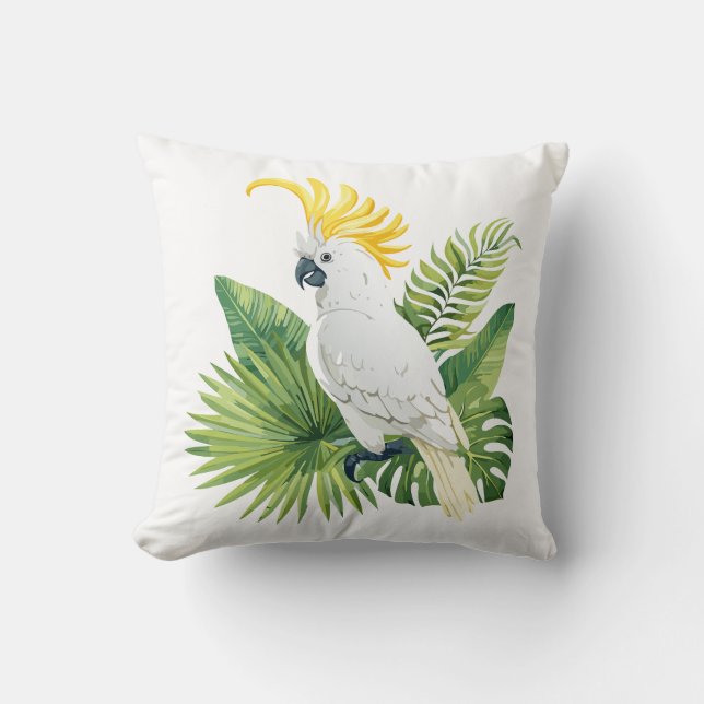 Illustration of parrot cockatoo kissen (Vorderseite)