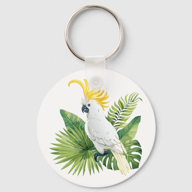 Illustration of parrot cockatoo schlüsselanhänger (Vorderseite)