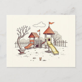 Illustration - playground postkarte