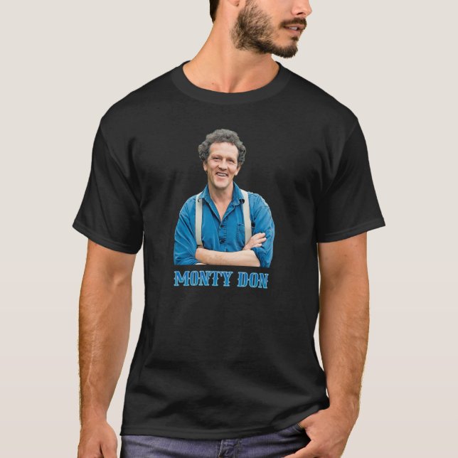Illustration Pop Art Monty Don TV Moderner Garten T-Shirt (Vorderseite)