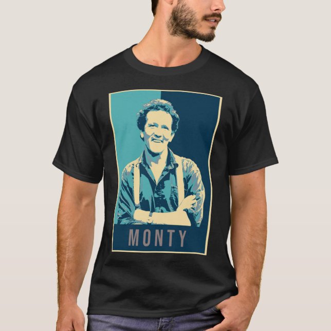 Illustration Pop Art Monty Don TV Moderner Garten T-Shirt (Vorderseite)