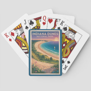 Illustration Reise Indiana Dunes National Park Spielkarten