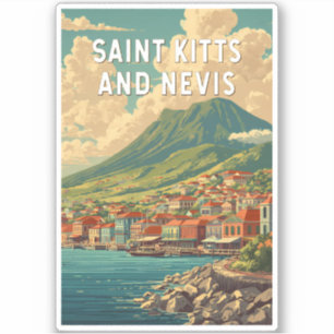 Illustration Reise Kunst Saint Kitts und Nevis Aufkleber