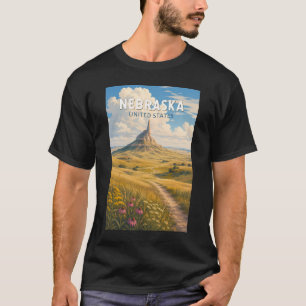 Illustration Reise Kunst Vintage Nebraska T-Shirt