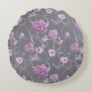 Illustration rosa Rosen Rundes Kissen